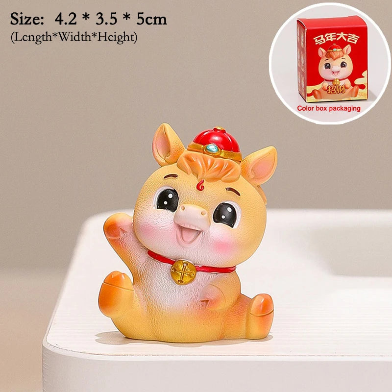 2026 Cute Year Of The Horse Ornament Lucky New Year Horse Toy DIY Desktop Decoration Car Ornament Pony Decor New Year Gift Qme A9