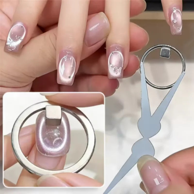 Round Hole Cat Eye Magnet Strong Magnetic Rings for Creating Hollow Y Olive Nail Cat eye Designs Set Qme