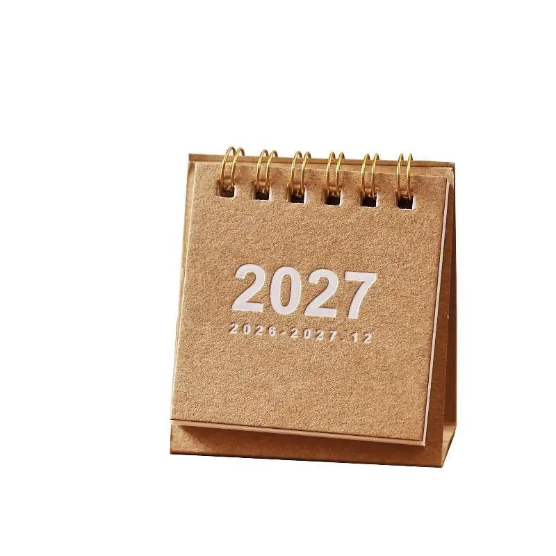 2027 Simple Creative Mini Desk Calendar Small Coil Desktop Planner Qme