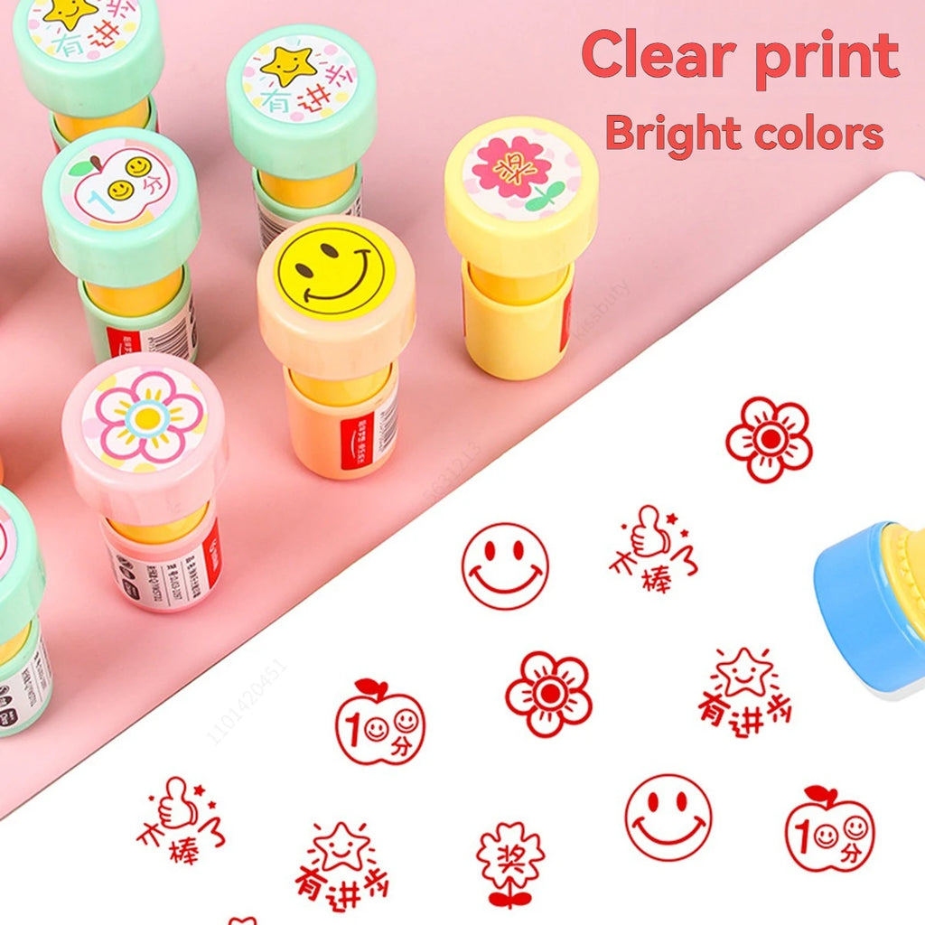 6Pcs Teacher Stamp Set,Self-Inking Motivational Classroom Stamper for Grading,Encouraging Rating Stamp,for Reward Supplies Qme