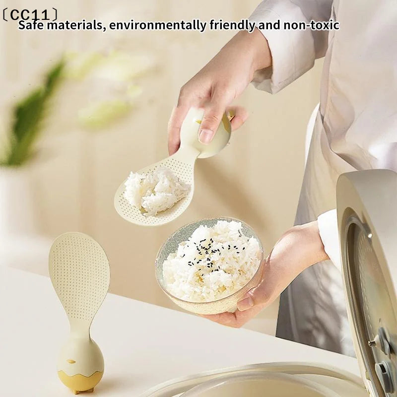 Creative Eggshell Standing Rice Spoon Household Scoop Non-stick Qme