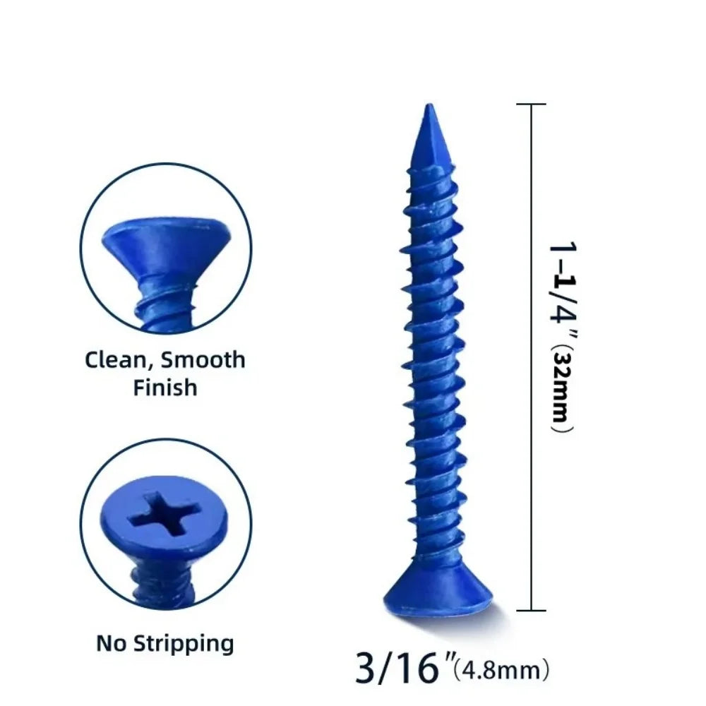 100/50pcs Cross Flat Head Heavy-duty Countersunk Masonry Screw Rust Resistance Repair Fasteners for Fixing Brick Walls Concrete Qme