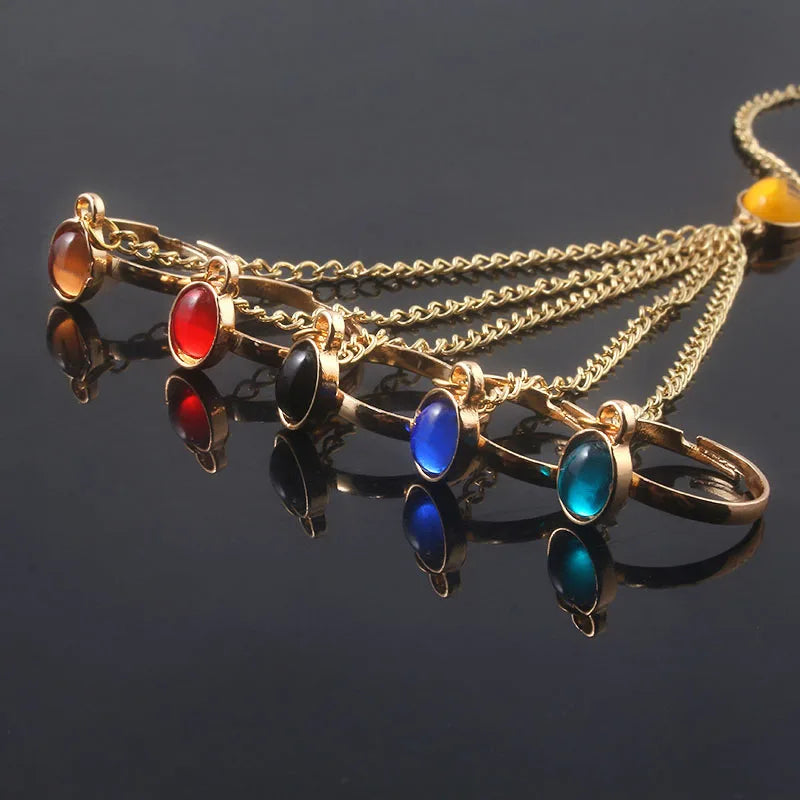 Anime Tanos Infinite Power Gem Bracelet Gloves Men's Women's Punk Gothic Ring Bracelet Street Fashion Jewelry Accessories Qme