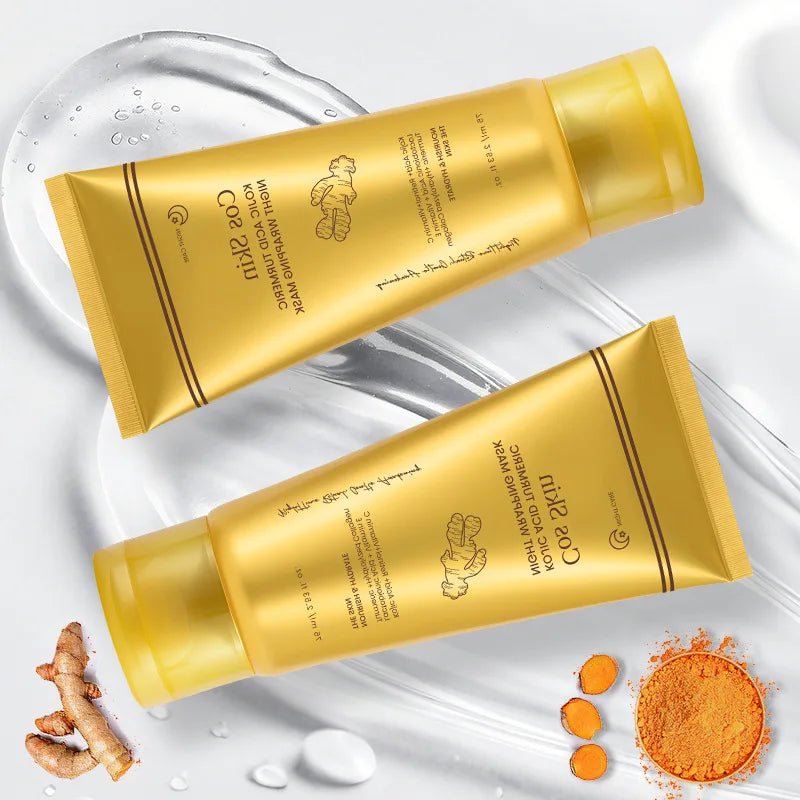 Kojic Acid Turmeric Overnight Wrapping Peel Off Mask Nourishes Qme 2pcs