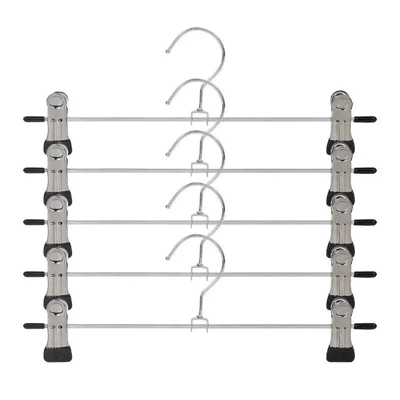 5pcs Metal Pants Racks Wind Proof Multi-purpose Skirt Racks For Clothes Drying Trousers Wardrobe Clip Anti-slip Clothes Hanger Qme 5pcs black