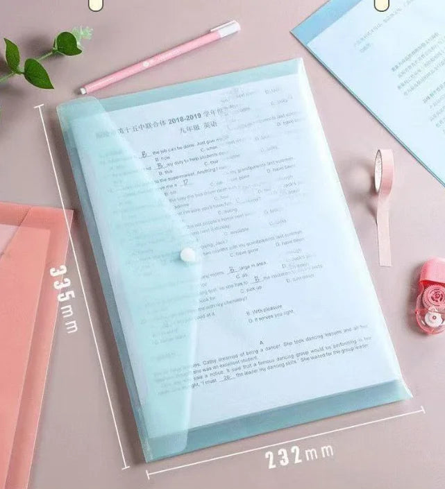 10/20/40/60 Pieces, Colorful Transparent Document Bag, A4 Size PP Plastic Student Folder, Easy To Organize School Supplies Qme