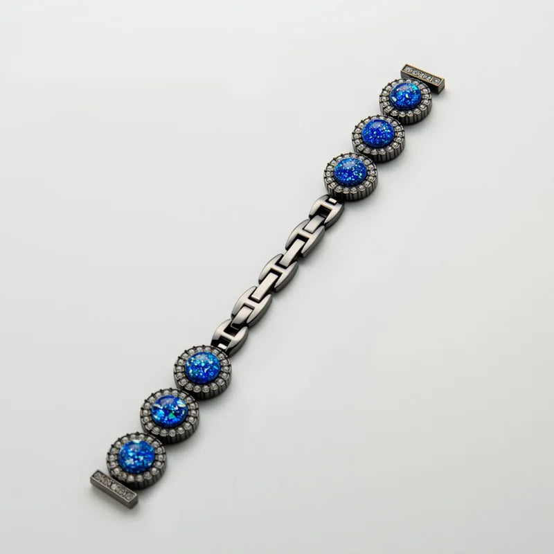 Sparkling Diamond Metal Watch Band For Apple iWatch Series 9 8 7 SE Luxury Jewelry Chain Wrist Strap Replacement Qme Black Blue 42-44-45-49mm