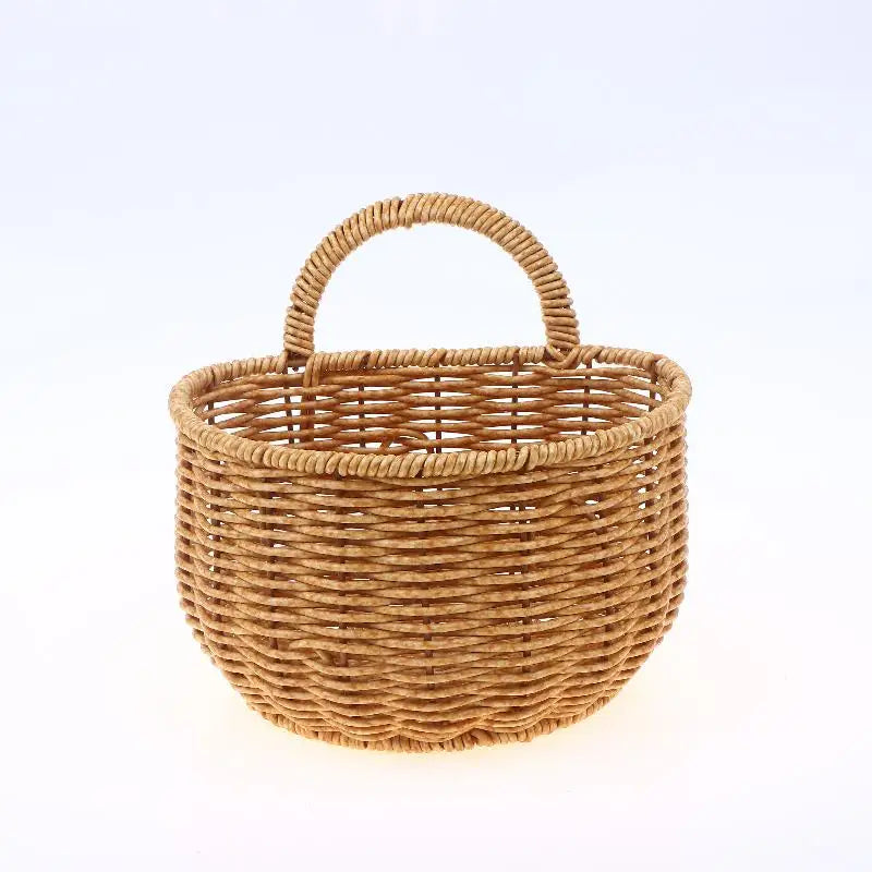 Bathroom Wall Hanging Basket Imitation Rattan Woven Ginger Garlic Egg Qme A L