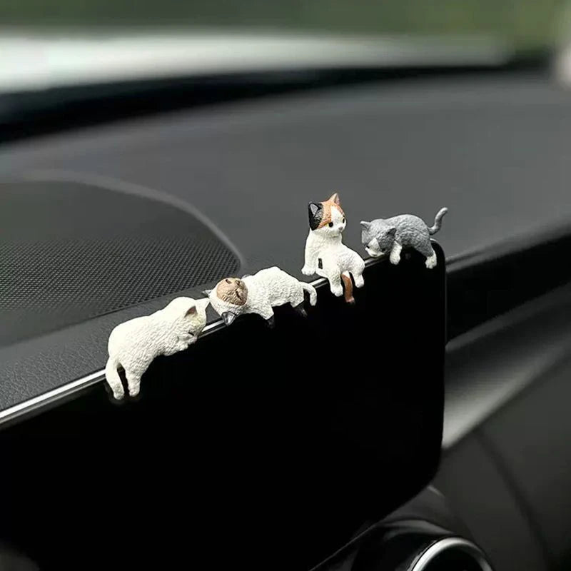 1 Car Decoration Sleeping Cat Doll Kitty Creative Auto Ornaments Toys Qme