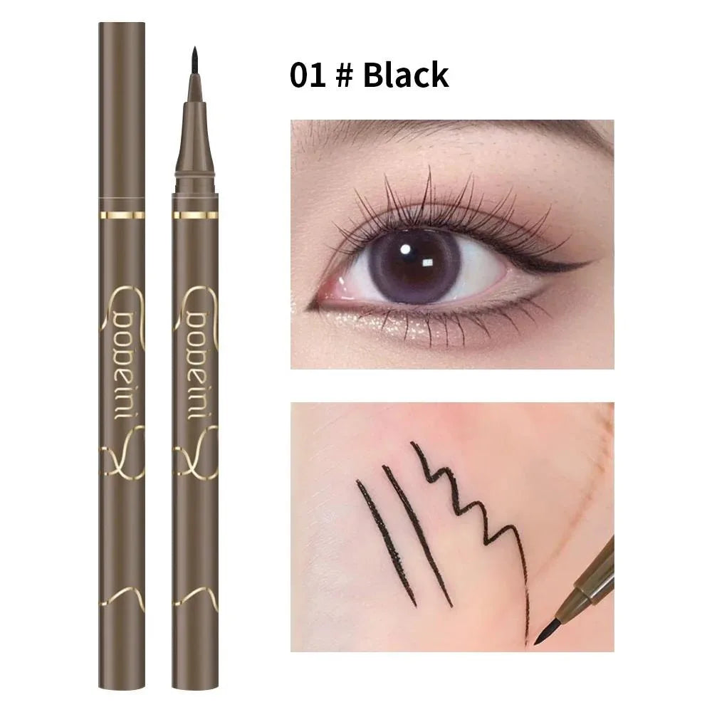 Waterproof Quick-drying Liquid Eyeliner Ultra-fine Matte Black Brown Qme D8-01-1