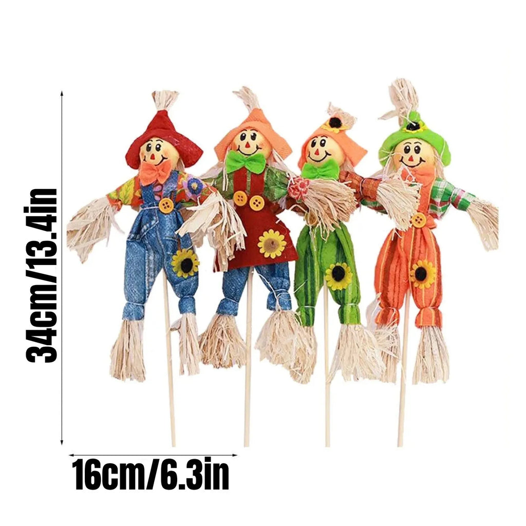 4pcs Handmade Scarecrow Bar Garden Autumn DIY Decoration Holiday Party Halloween Performance Props New Gift Qme