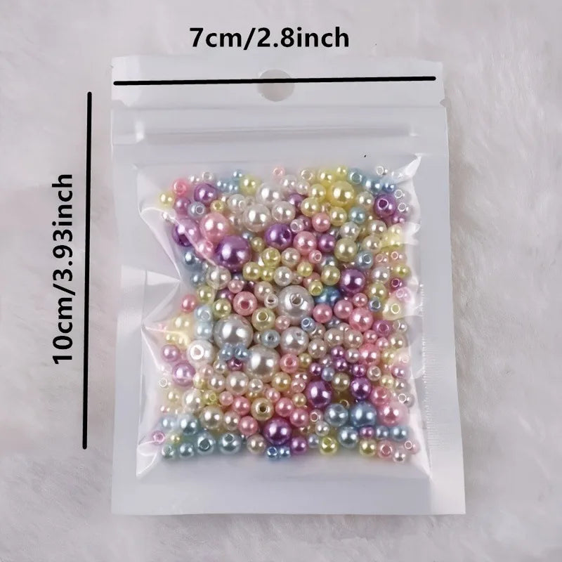 150pcs Pearl-like beads, double-hole round loose beads, suitable for making accessories for DIY products. Qme