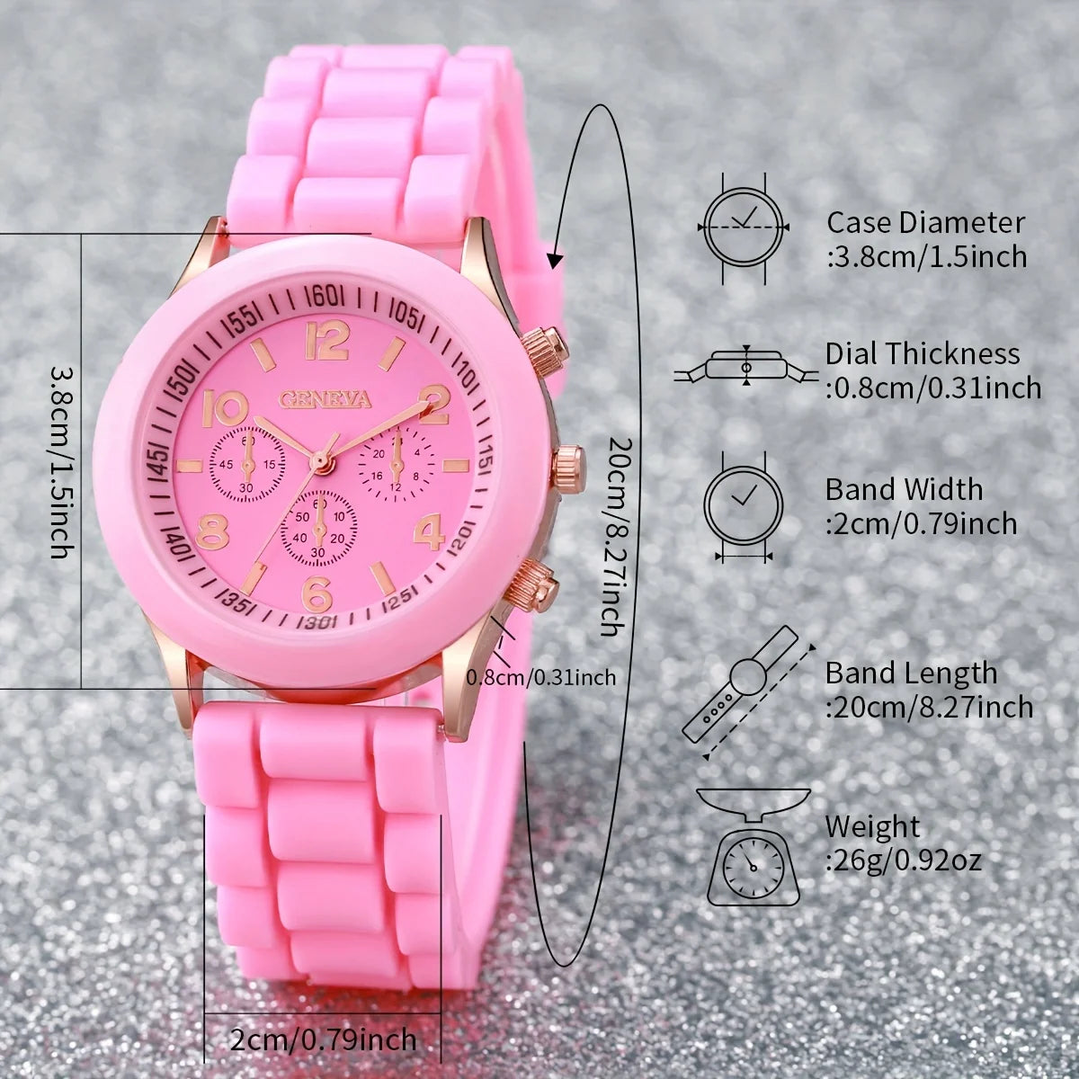 10 pcs Fashion Women's Watch Set Candy Color Casual Silicone Strap and PU Strap Quartz Watch Set Qme