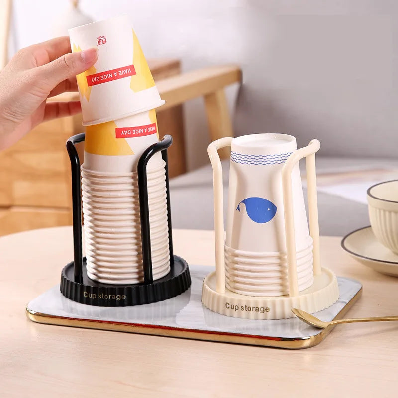 Kitchen Paper Cup Holder Disposables Cups Picker Multifunctional Desktop Cup Storage Rack Household Coffee Cup Holder for Home Qme