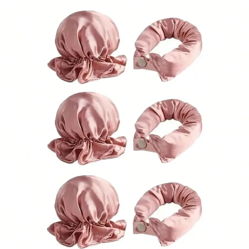 2 4 Satin Heatless Curling Overnight Curl Blowout Rods Soft Hair Qme 6Pcs Pink