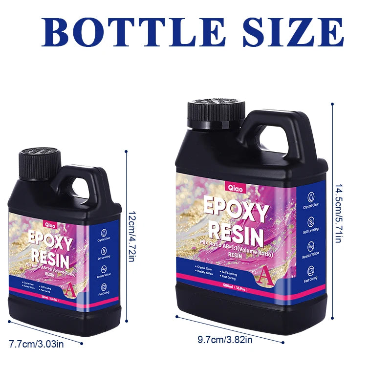 High Gloss 1:1 Epoxy Resin – Fast Curing & Heat Resistant Epoxy Reisn for Art, Jewelry, Furniture Tops & Handmade Crafts DIY Qme