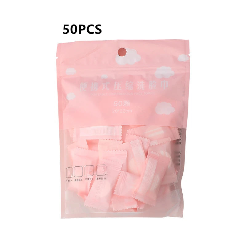 20/50PCS Mini Compressed Towel Disposable Capsules Towels Magic Face Care Tablet Outdoor Travel Cloth Wipes Paper Tissue Qme 50PCS