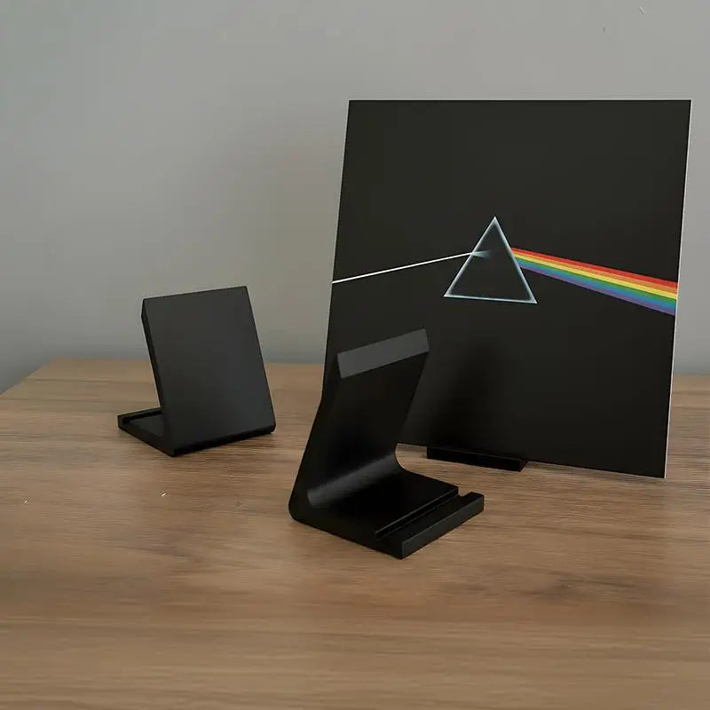 1Pc Desktop Vinyl Record Stand Record Player Holder Minimalist Display Rack Ideal For Office And Home Living Room Display. Qme
