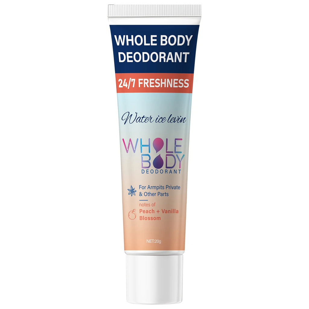 24/7 Freshness Whole Body Deodorant for Armpits & Private Parts with Hyaluronic Acid & Peach Vanilla Scent. Qme SKY BLUE 20g