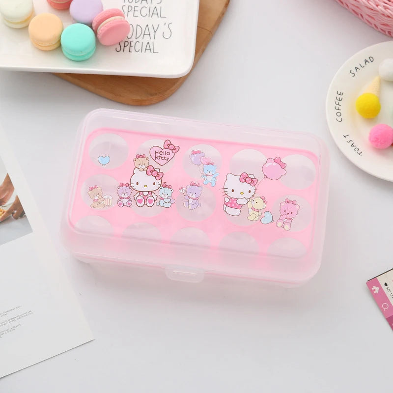 Hello Kitty Food-Grade Storage Containers Egg Cartons Refrigerator and Kitchen Storage Containers Egg Organizers Qme