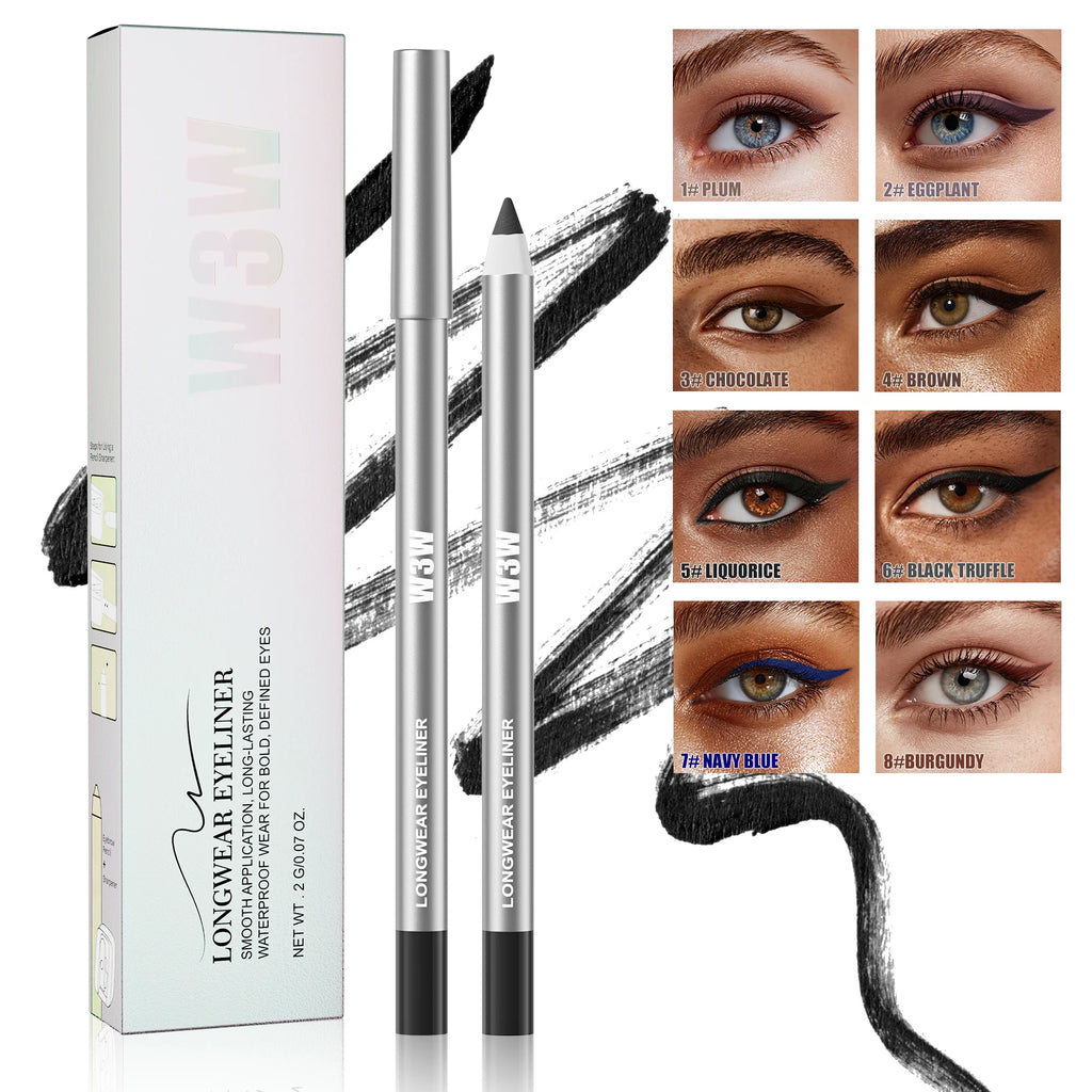 8 Colors Matte Eyeliner Gel Pencil, Ultra-fine Easy Coloring, Waterproof Sweatproof Smudge-proof, With Free Sharpener Qme