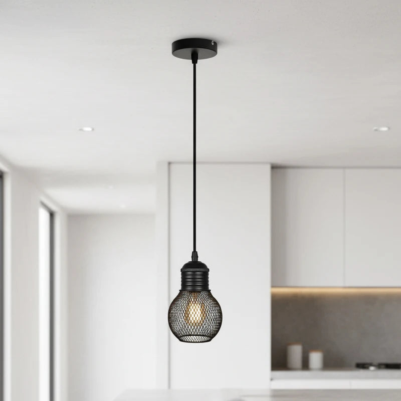 Vintage restaurant pendant light corridor cement column forged iron lampshade LED E27 coffee shop home decoration pendant light Qme