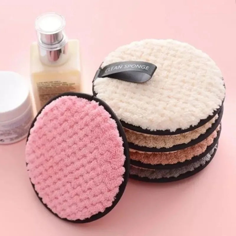 Reusable Makeup Remover Cotton Wipes Microfiber Sponge Cleaning Tool Qme
