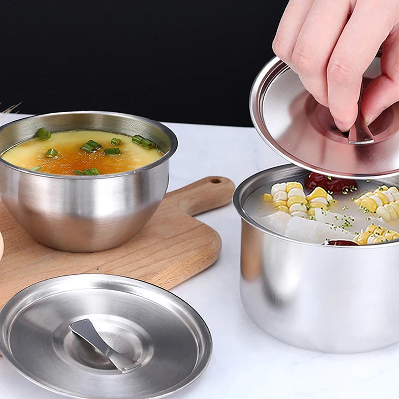 Stainless Steel Rice Bowl Lid Soup Steamed Anti-scalding Child Small Qme
