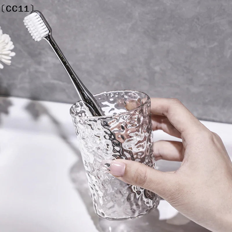 Plastic Mouthwash Toothbrush Cup Handle Home Bathroom Tumblers Qme