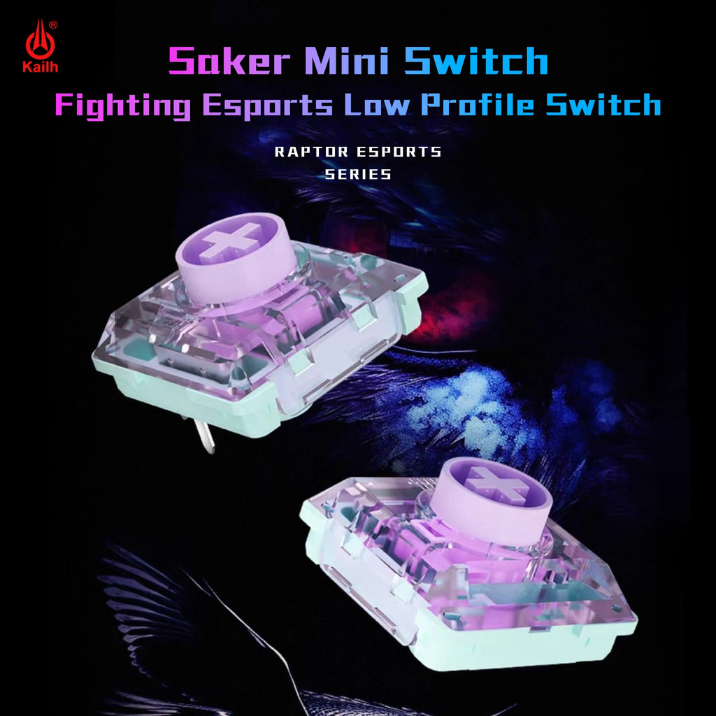 Kailh Saker Mini Low-Profile Switch 3Pin 37g Ultra-Short Total Travel Quick Acuation Mechanical Keyboard Raptor Esports Switch Qme