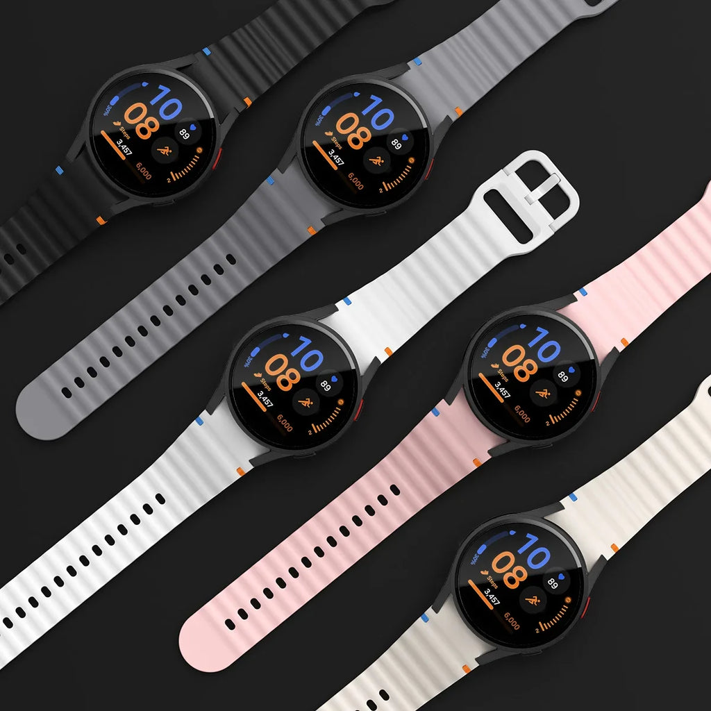Case+Strap for Samsung Galaxy Watch 7 40mm 44mm Sport Silicone Band Bracelet PC Case Protector Cover Bumper for Galaxy Watch 7 6 Qme