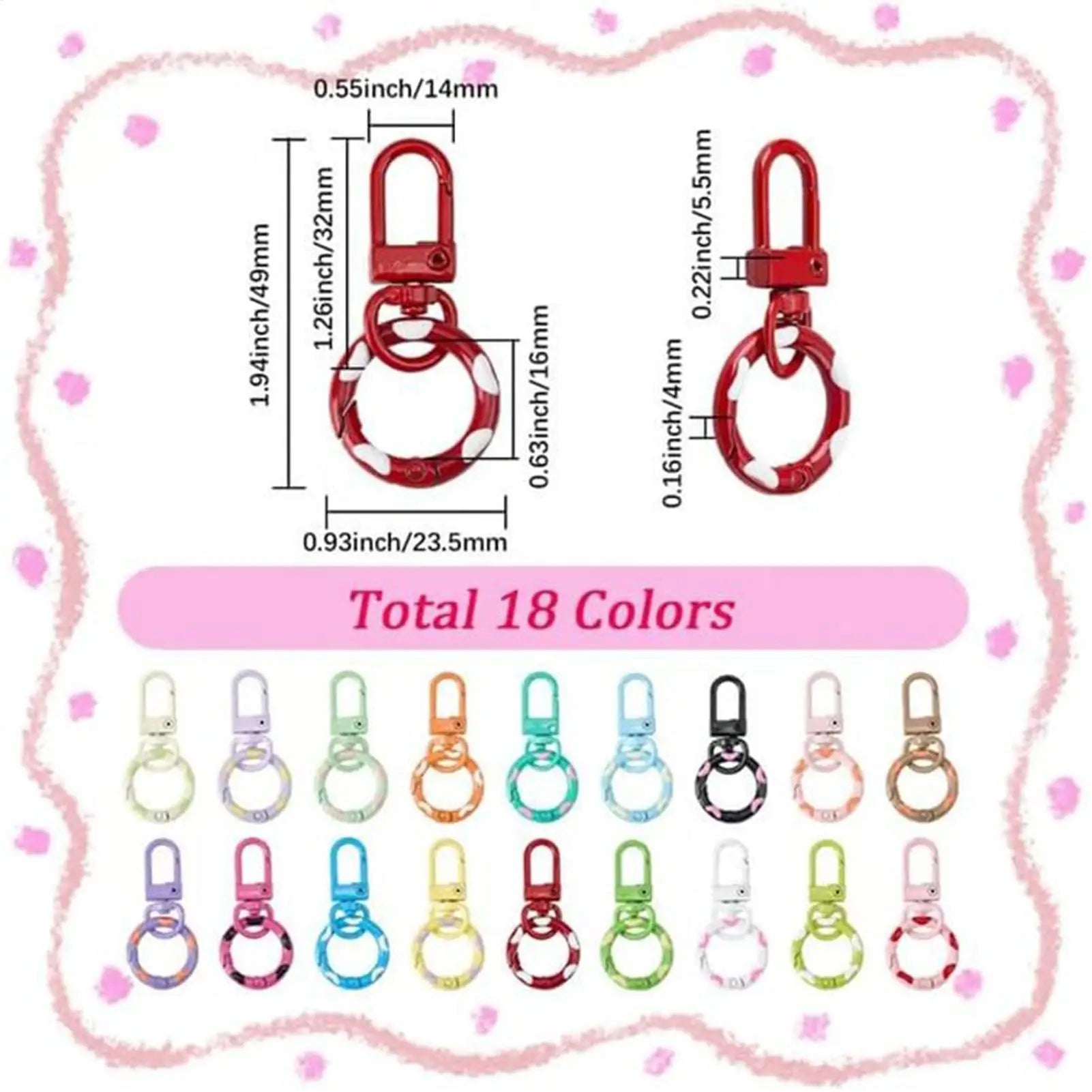 Lobster Claw Clasps Jewelry Making 18 Portable Purse Pendant Wallet Qme