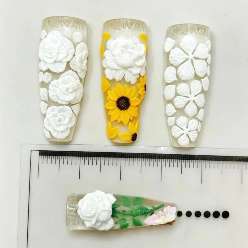 DIY Manicure Tool Silicone Mold Flower Nail Art Craft Reusable Qme
