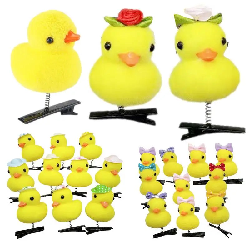 Little Yellow Duck Hairpin Plush Soft Hair Pins Fun Animal Clips Qme