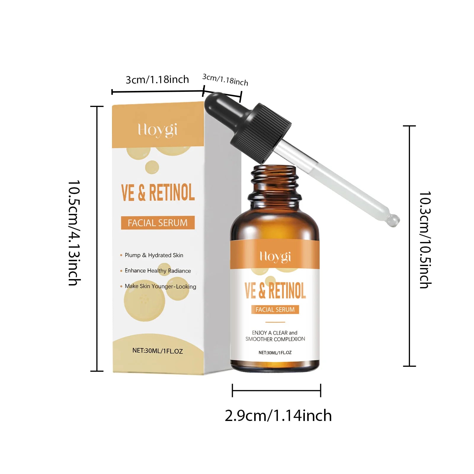 VE Retinol Facial Essence Moisturizing Nourishing Firming Lift Oil Balance Brighten Skin Tone Minimize Pores Smooth Skin Serum Qme 30ml Boxed