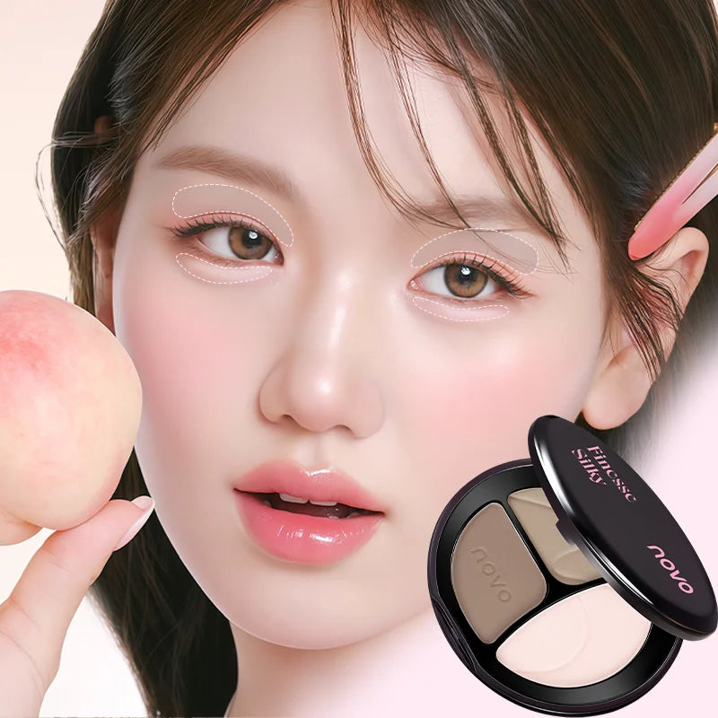 Highlighter+Under eye Highlighting Palette For 3D Eye Makeup,Matte Finish,Long Lasting,Waterproof,One-Step Aegyo-Sal,Lazy Makeup Qme
