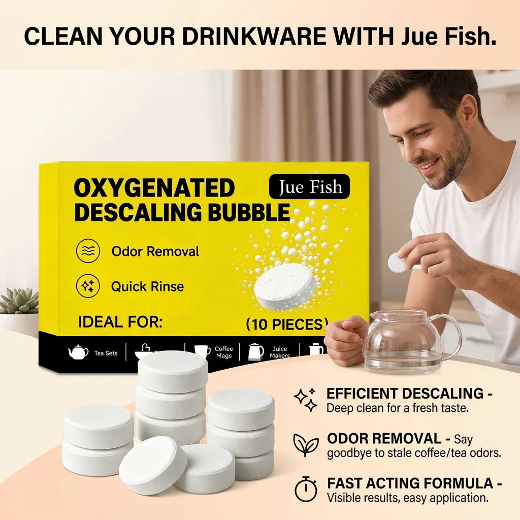 Oxygenated Descaling Bubble Tablets Removing Limescale Reduce Odor Kettles & Coffee Makers Cleaner Effervescent Cleaning Tablets Qme