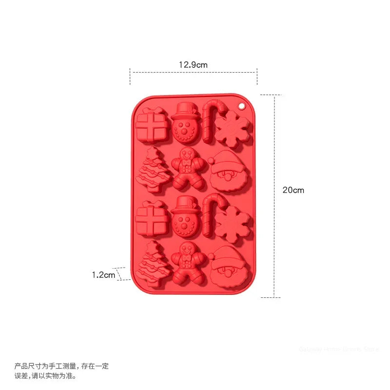 Christmas Silicone Chocolate Molds Candy Baking Moulds Handmade Qme Red