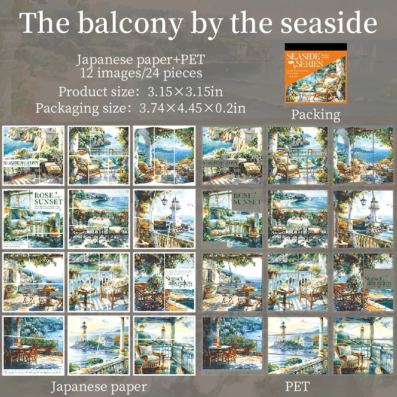 Beautiful scenery 24/120 sheets Aesthetic Stationery Decorative Sticker Book DIY Journal Stickers Kids Gift Scrapbook supplies Qme D