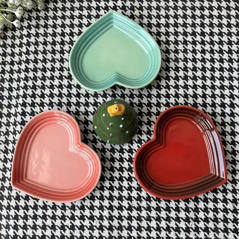 Small Cats Dogs Ceramic Cat Bowl Extra Heart-shaped Wide Anti Qme