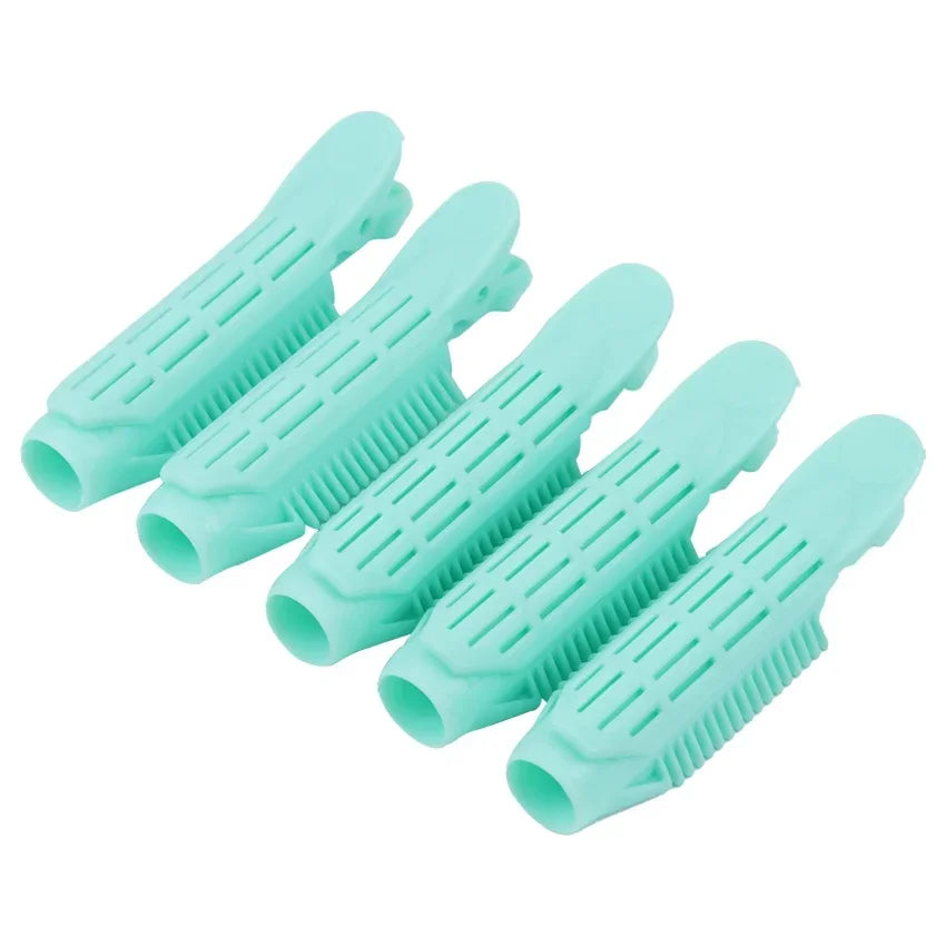 5 Pcs Magic Hair Care Rollers Hair Roots Candy Color Natural Fluffy Clip Sleeping No Heat Plastic Hair Curler Styling Tools Qme light green
