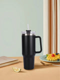 Handle Insulated Water Bottle 304 Stainless Steel Car Cup Brewing Qme black 1-1.5L