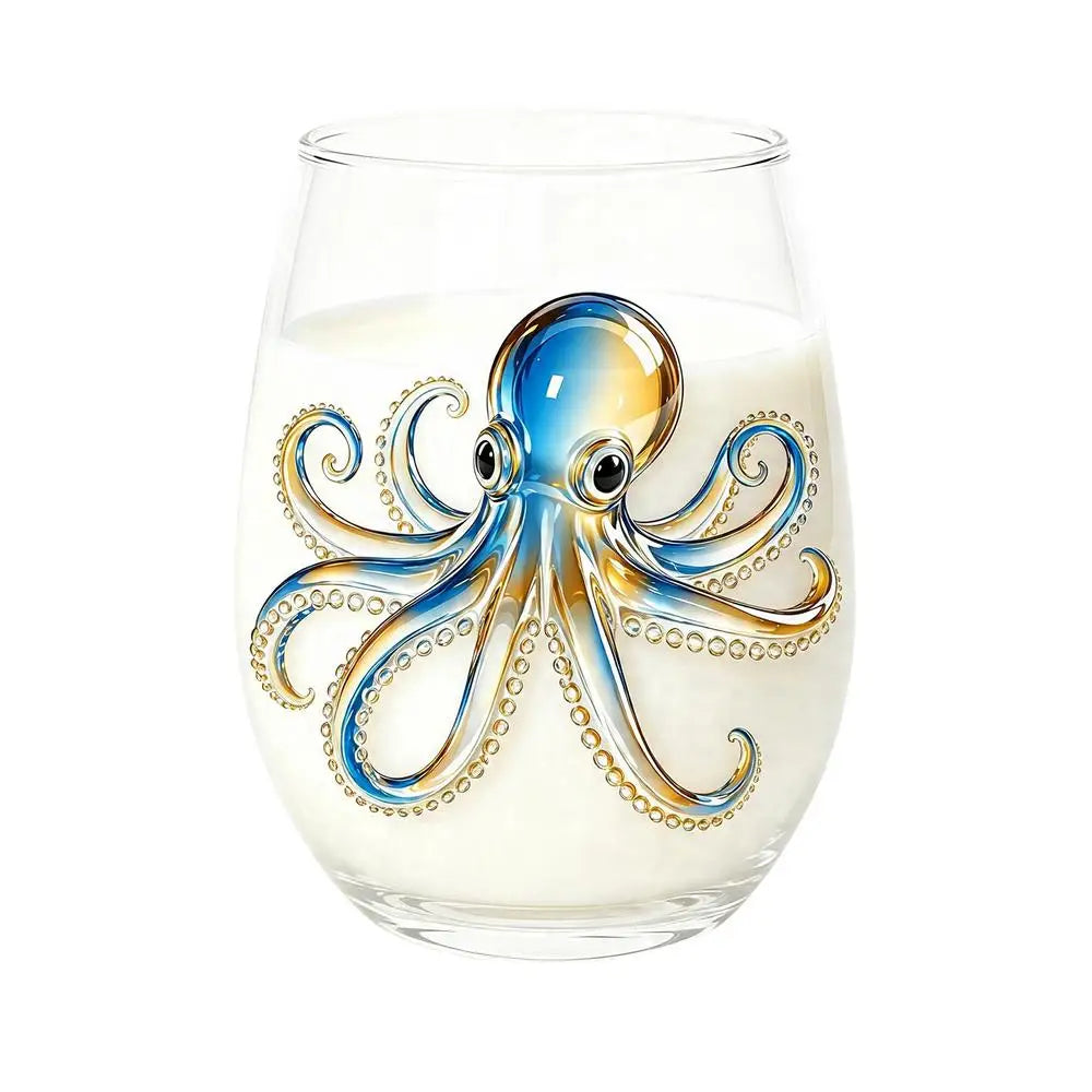 Wine Glasses Stemless Animal Print Water Cup Transparent Sea Bar Home Qme 2 China Mainland 400ml