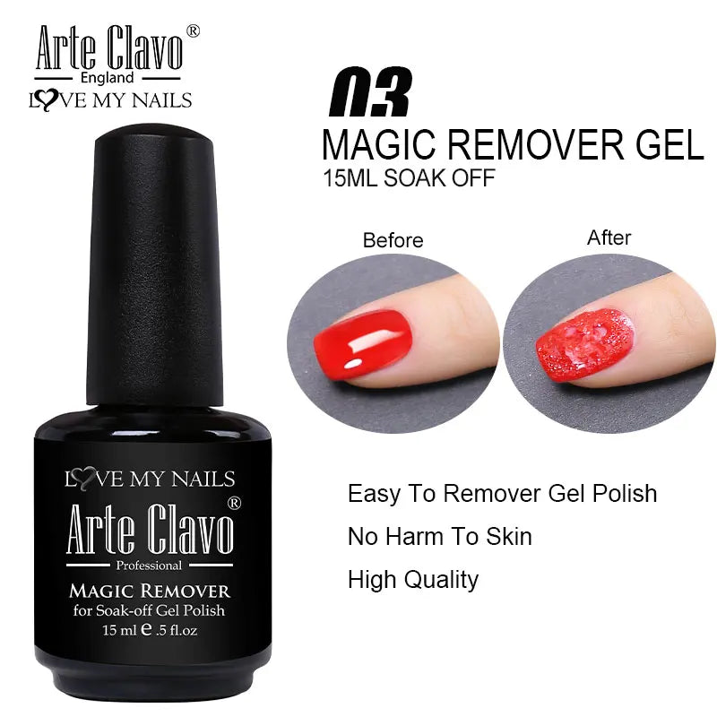 Arte Clavo UV LED Foundation Gel Nail Polish Base Primer Coat Qme 15ml-Remover-Gel