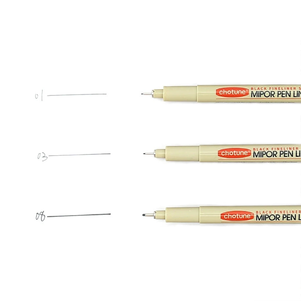 Black Micro Pens,3 Sizes,Waterproof Archival Ink,Fine Point Pen for Artist Illustration,Sketching,Anime,Manga Technical Drawing Qme