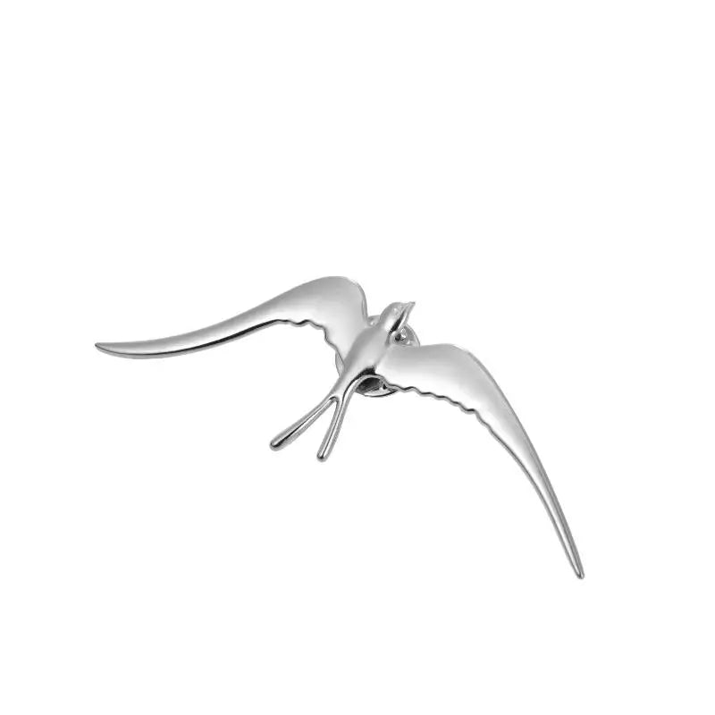Stainless Steel Hummingbird Eagle Hawk Metal Brooch Animal Lapel Pins For Men Women Syrian National Emblem Badges Jewelry Gift Qme A13