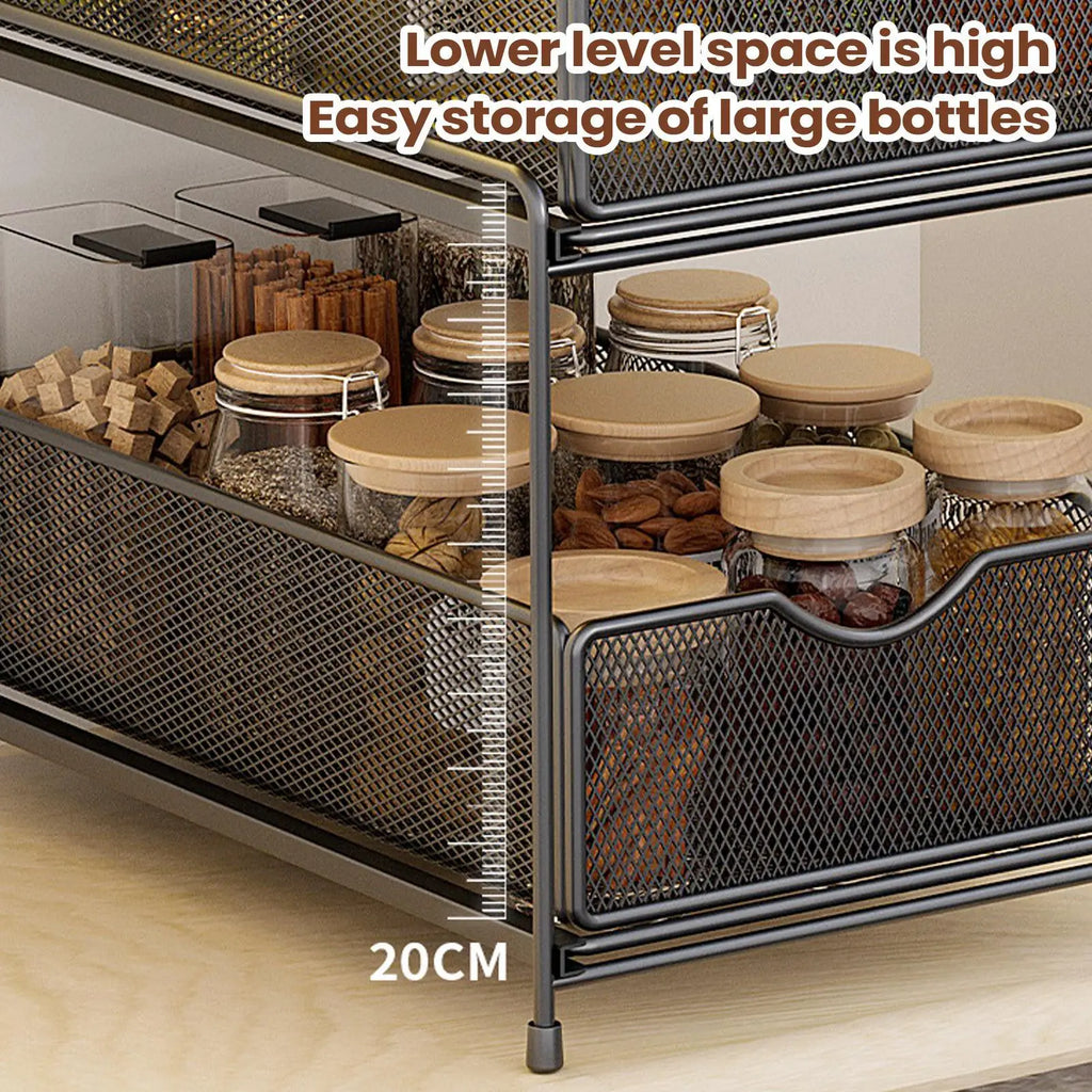 Sink Organizer Metal Large Capacity Pull-out Rack Kitchen Sponge Qme