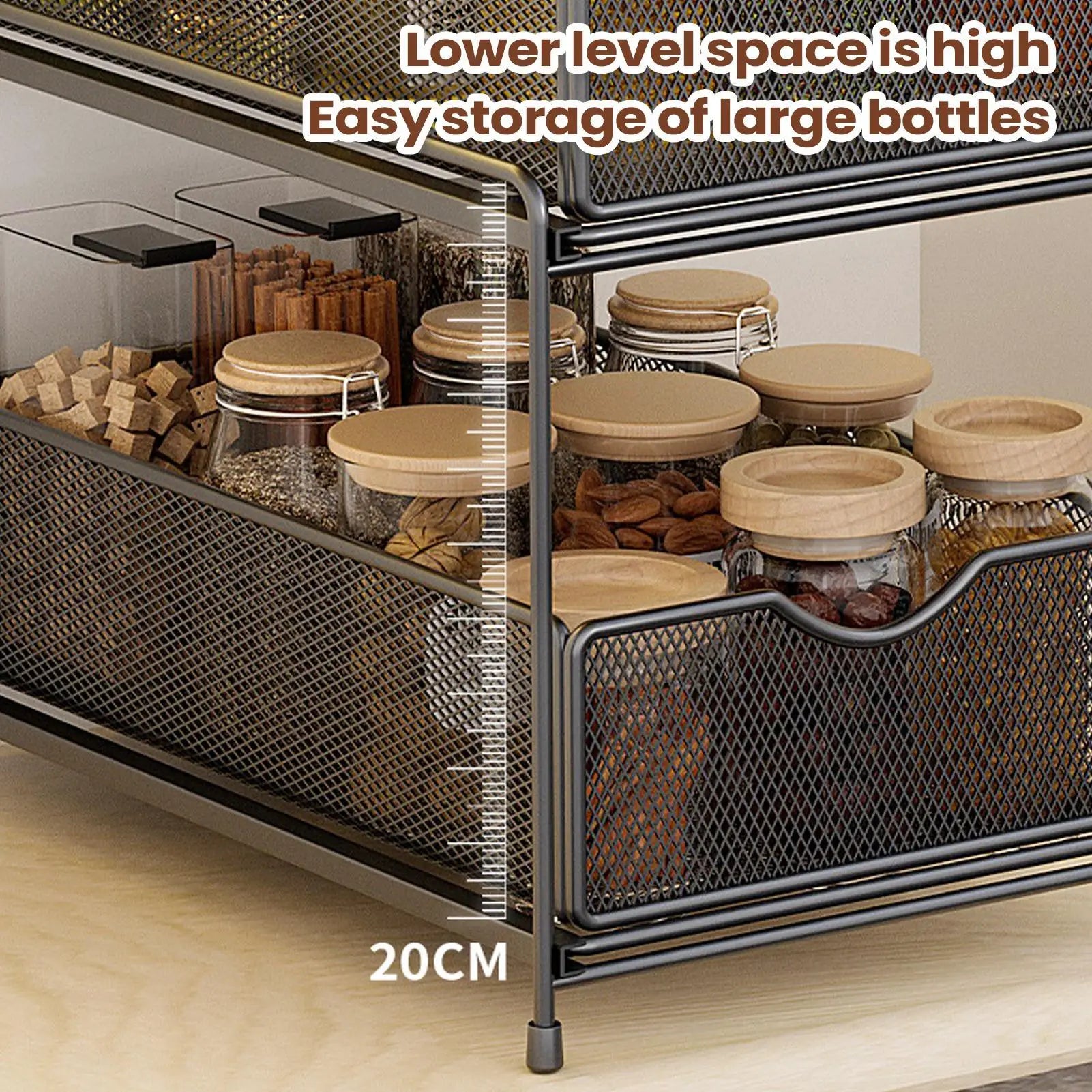 Sink Organizer Metal Large Capacity Pull-out Rack Kitchen Sponge Qme