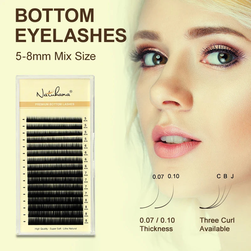 NATUHANA J BC Curl Bottom Lash Extensions 5- Short Individual Lower Qme
