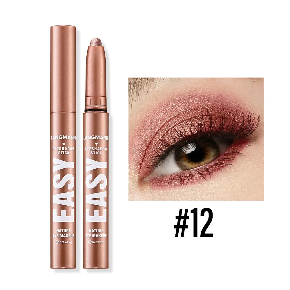 Smoke Rose Eyeshadow Pencil Glitter High-gloss Silkworm Liner Pen Highlighter Bronze Shimmer Matte Eye Shadow Stick Makeup Qme 12
